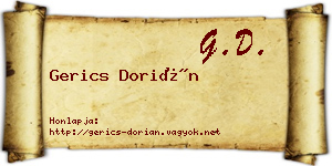 Gerics Dorián névjegykártya